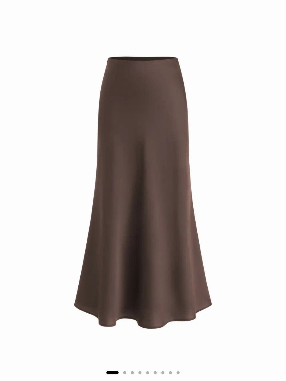 Cider Chocolate Brown A-Line Satin Maxi Skirt